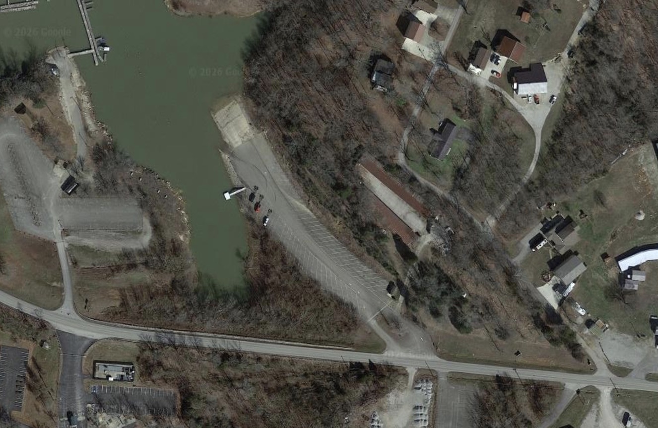 Aerial map view of Axtel Ramp at Rough River Lake
