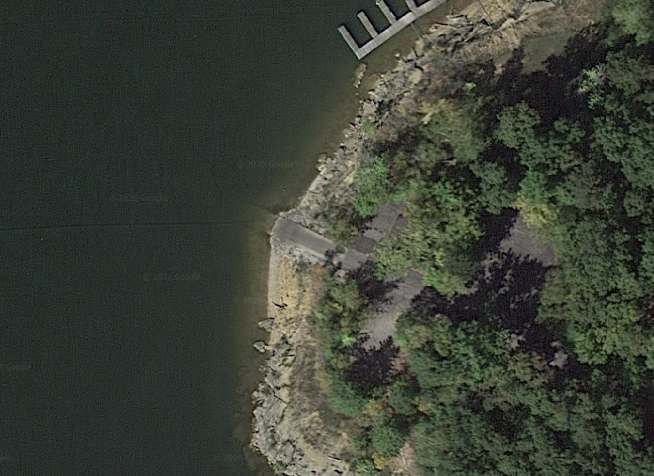 Aerial map view of Cannon’s Point Ramp at Rough River Lake