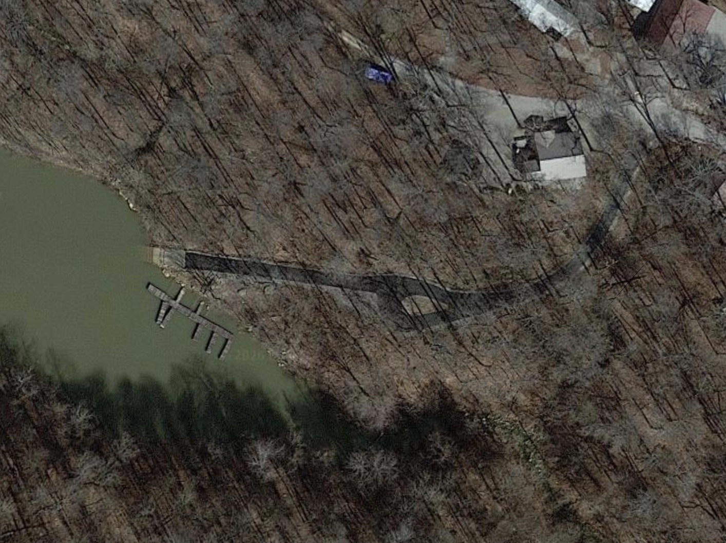 Aerial map view of L.C. Likens Ramp at Rough River Lake