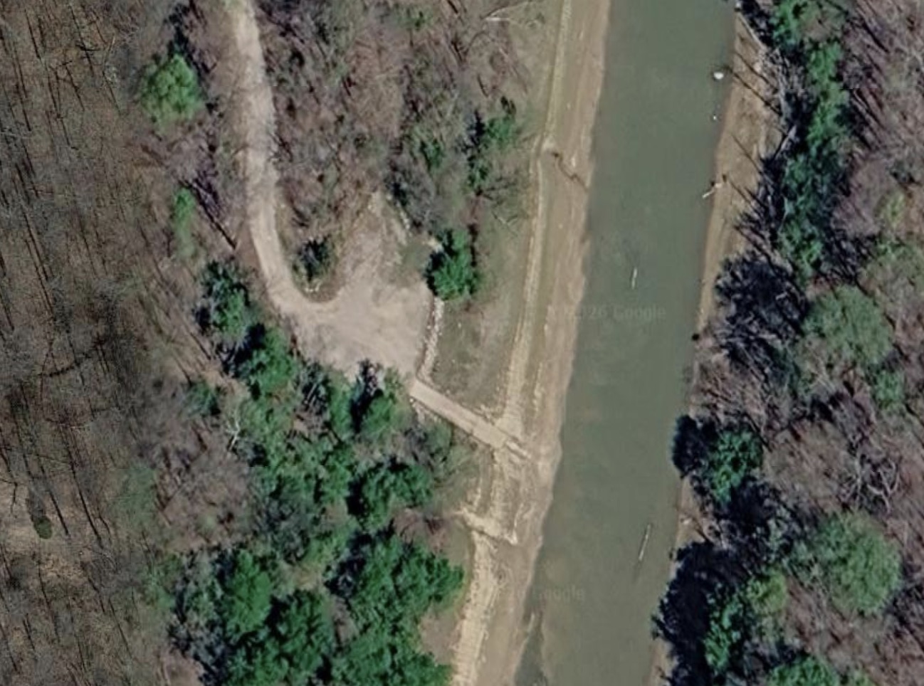 Aerial map view of Mill’s Rough Ramp at Rough River Lake