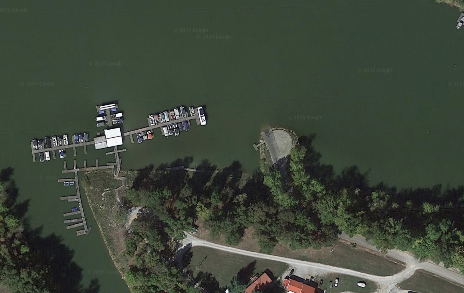 Aerial map view of Peter Cave Ramp at Rough River Lake
