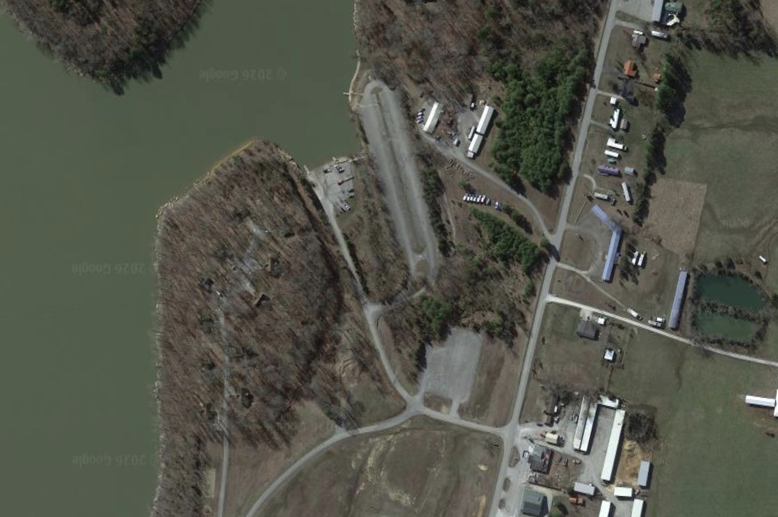 Aerial map view of State Park Marina at Rough River Lake